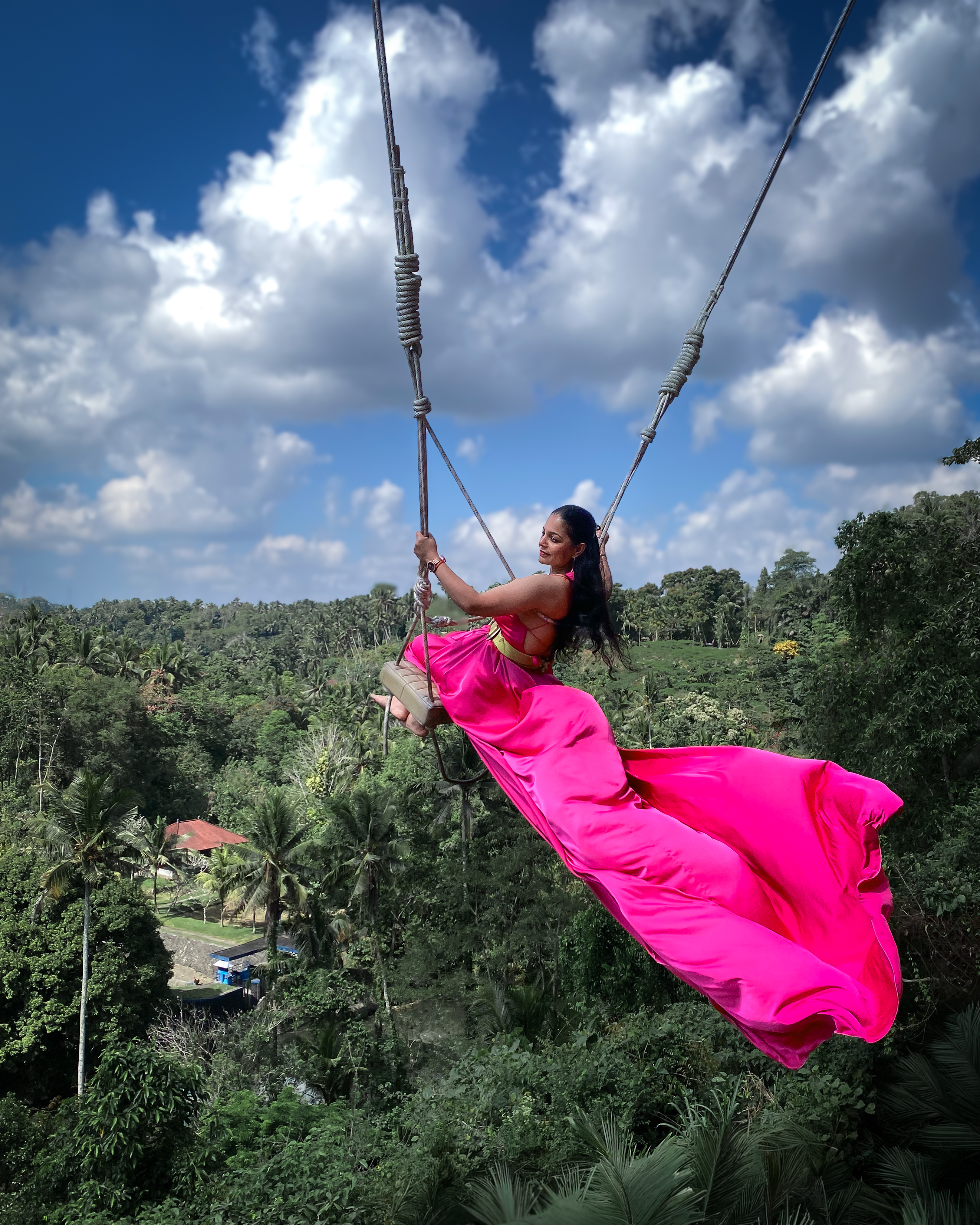 Traveler enjoying a Bali swing experience
