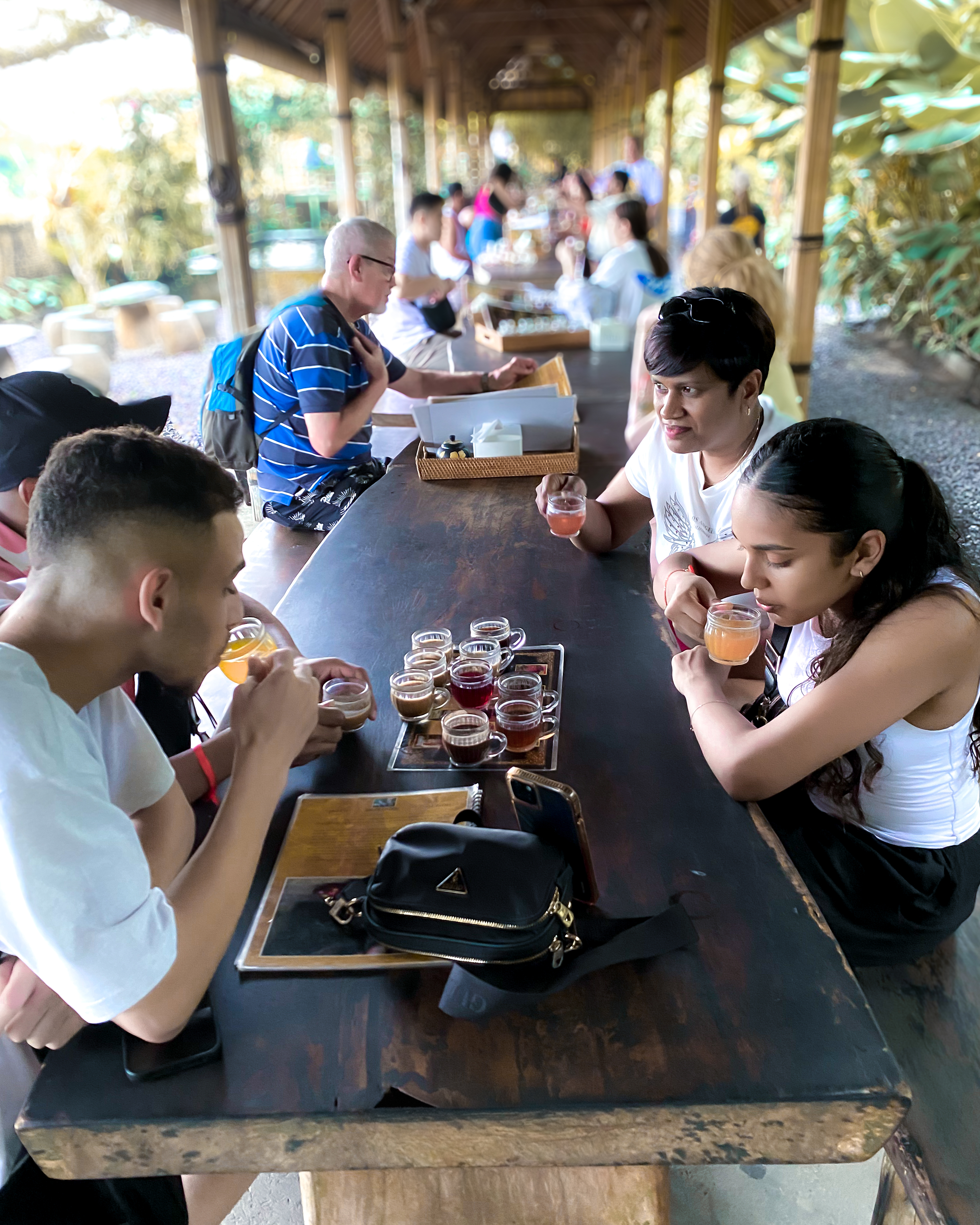 Traveler enjoying coffee in Bali